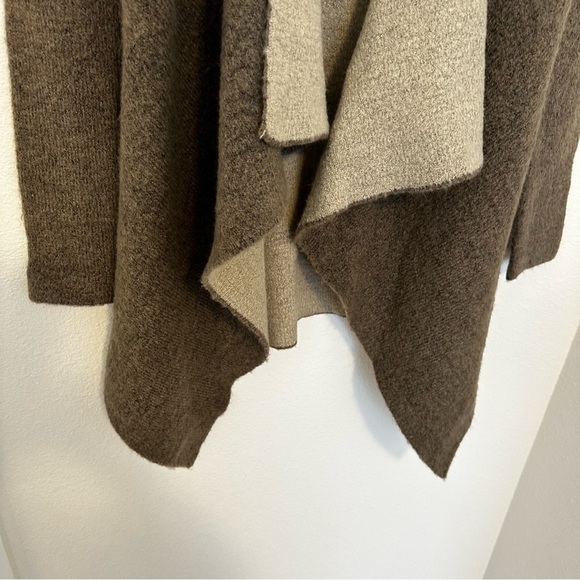 Zara Knit Two Tone Waterfall Cardigan Wool Blend Brown Mocha Size Small Women’s - Picture 4 of 11